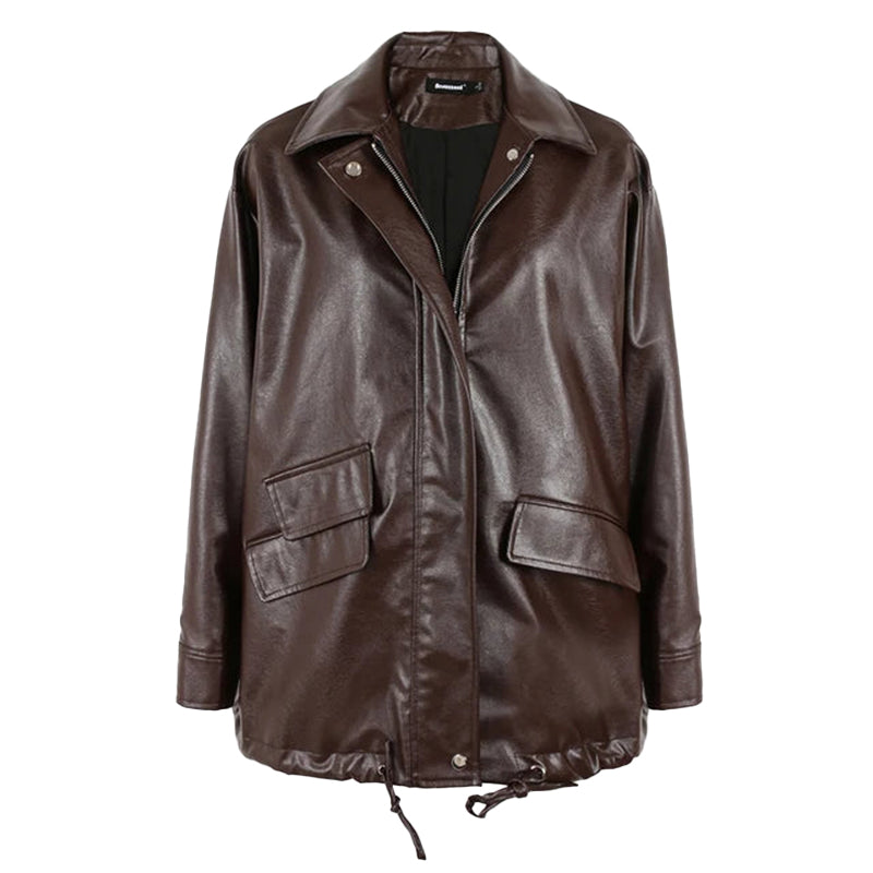 Women's Oversized Leather Jacket