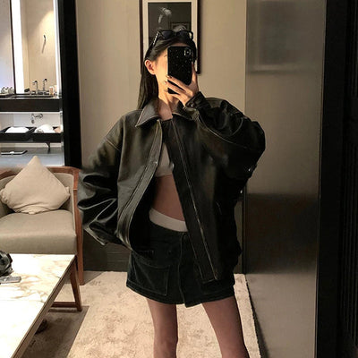 Women's Oversized Zipper Jacket