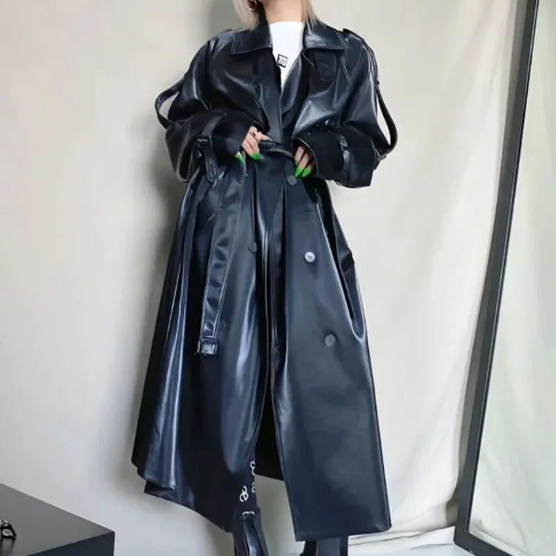 Women's Retro Leather Coat