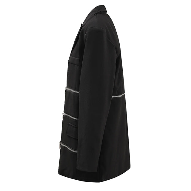 Women's Zipper Blazer Black