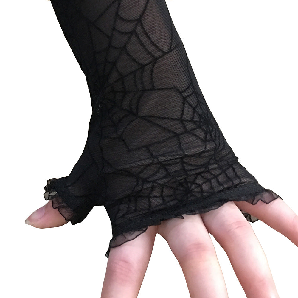 Long Spider Web Gloves