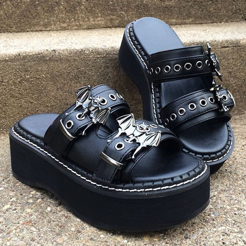 Bat Punk Slippers – Gothic Mist