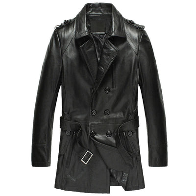 Men's Leather Trench Coat