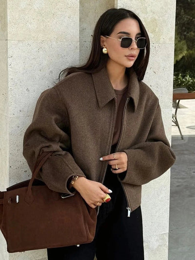 Women's Woolen Jacket Brown