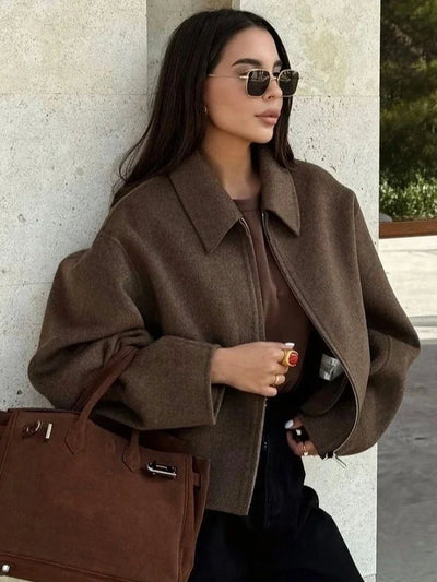 Women's Woolen Jacket Brown