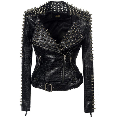 Women's Spiked Leather Jacket