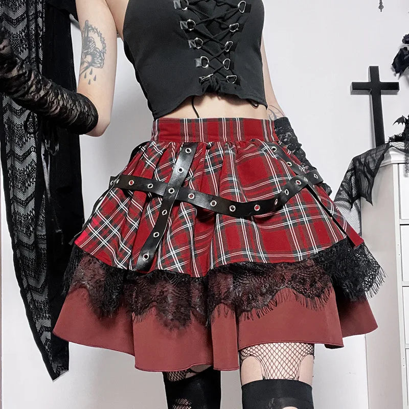 Women's Mini Plaid Skirt