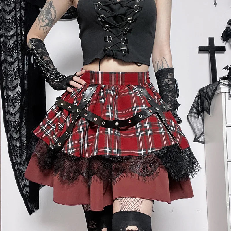 Women's Mini Plaid Skirt