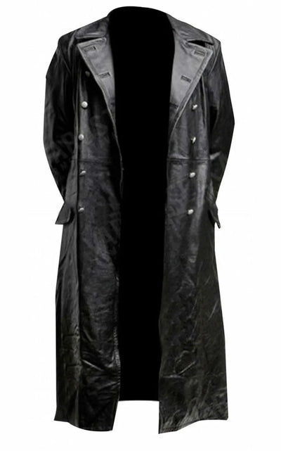 Men's Leather Trench Coat