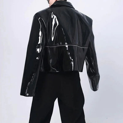 Men's Shiny Leather Jacket
