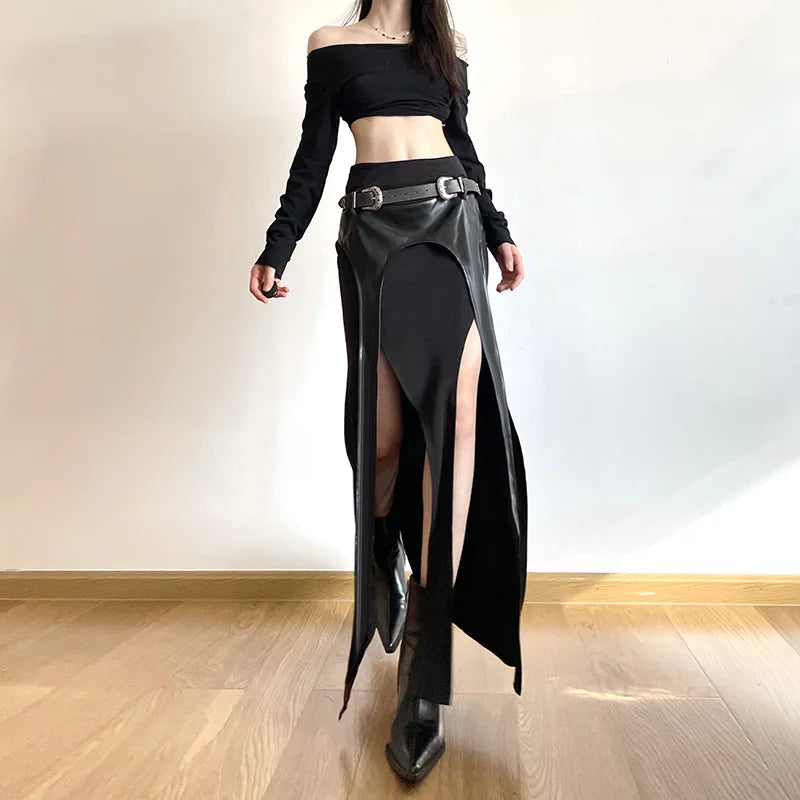Leather Long Skirt