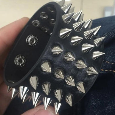 Four Row Spiked Metal Cuff