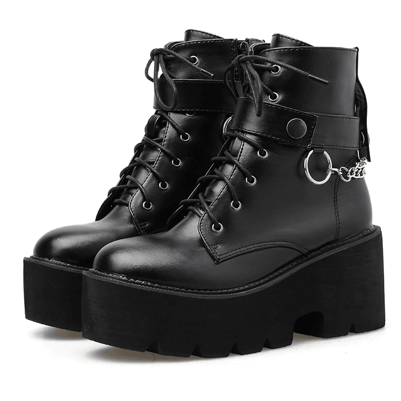 PUNK STYLE CHAIN BOOTS