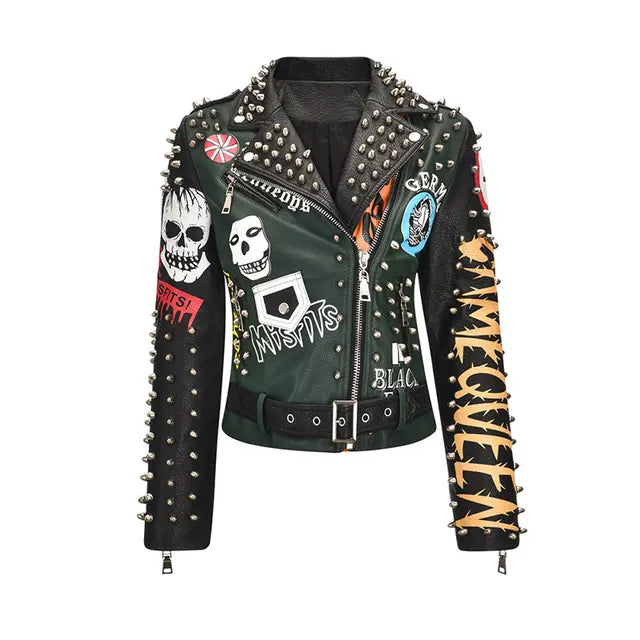 Punk Glory Rivet Leather Jacket