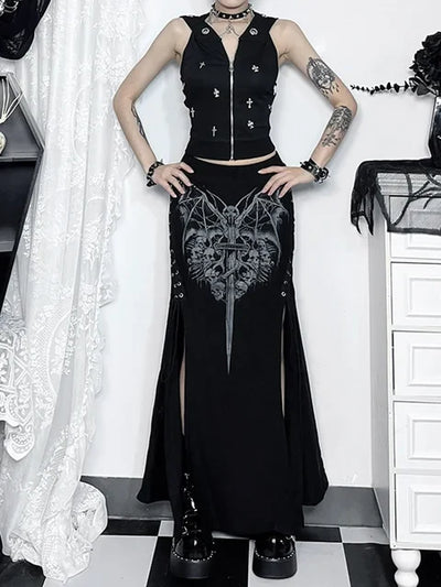 Women's Gothic Midi Skirt